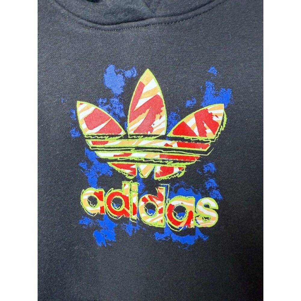 Adidas Youth Pullover Hoodie Black Hoodie Sweatshirt Size S Age 9-10 - Picture 2 of 10